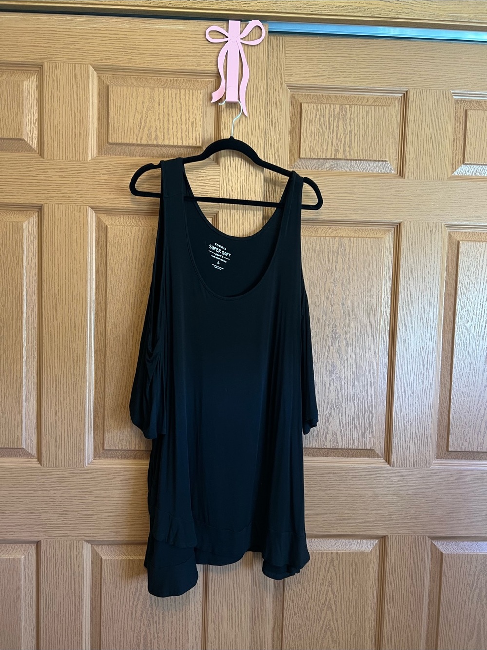 torrid Black Cold-Shoulder Flowing Tunic Top